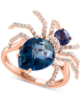EFFY Collection - Multi-Gemstone (4-5/8 ct. t.w.) & Diamond (1/3 ct. t.w.) Spider Ring in 14k Rose Gold