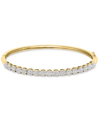 EFFY Collection - Diamond Multi Cluster Bangle Bracelet (7/8 ct. t.w.) in 14k Two-Tone Gold