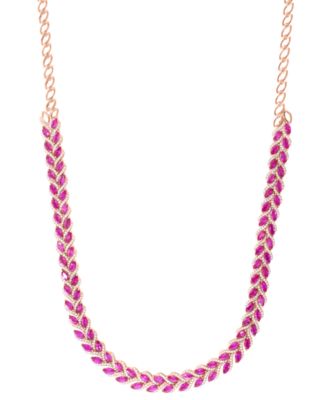 EFFY Collection - Ruby (13-7/8 ct. t.w.) & Diamond (2-1/3 ct. t.w.) 18" Statement Necklace in 14k Rose Gold