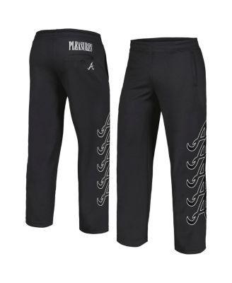 PLEASURES - Men's Atlanta Braves Black Pitcher Track Pants