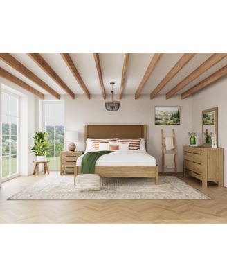 Furniture - Davie 3-Pc. King Set (Leather Bed, Dresser & 3-Drawer Nightstand)
