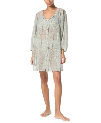 Michael Kors - Women's Printed Button-Front Cover-Up Shirt