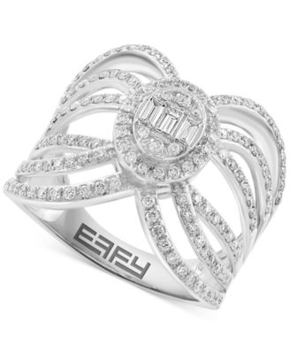 EFFY Collection - Diamond Vine & Polished Circle Pendant Necklace (1/3 ct. t.w.) in 14k Gold