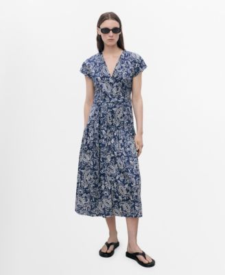 MANGO - Women's Paisley Flared Dress