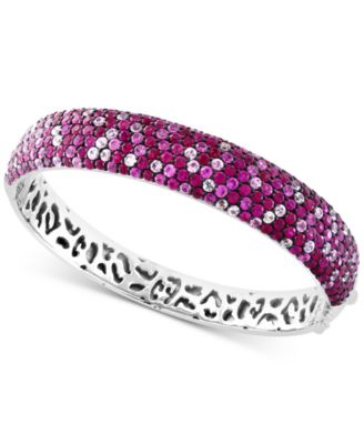 EFFY Collection - Ruby (7-1/3 ct. t.w.) & Pink Sapphire (7-1/3 ct. t.w.) Ombr&eacute; Bangle Bracelet in Sterling Silver