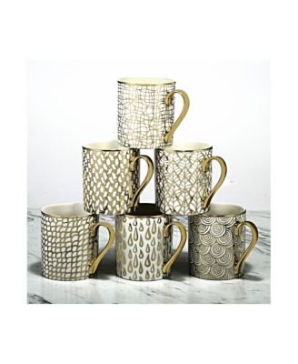 Certified International - Mosaic 6-Pc. Gold Plated Mugs