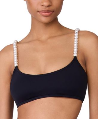 kate spade new york - Women's Embellished-Strap Bikini Top