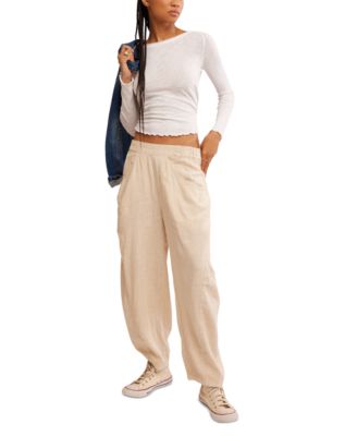 Free People - Women's High Road Pull-On Barrel-Leg Pants