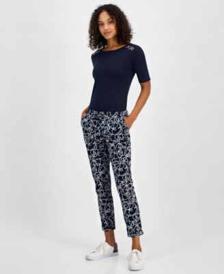Tommy Hilfiger - Women's Rope-Print Hampton Chino Pants
