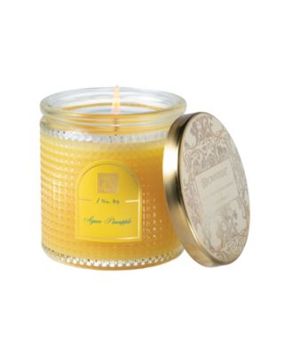 Aromatique - Agave Pineapple Textured Glass Candle with Lid, 6 oz.