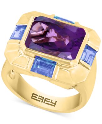 EFFY Collection - Amethyst (5 ct. t.w.) & Tanzanite (2-1/2 ct. t.w.) Statement Ring in 14k Gold-Plated Sterling Silver