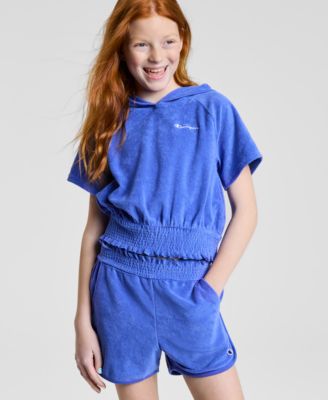 Champion - Big Girls Terry Smocked-Waist Pullover Hoodie