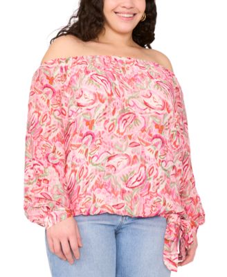 Vince Camuto - Plus Size Printed Off-The-Shoulder Top