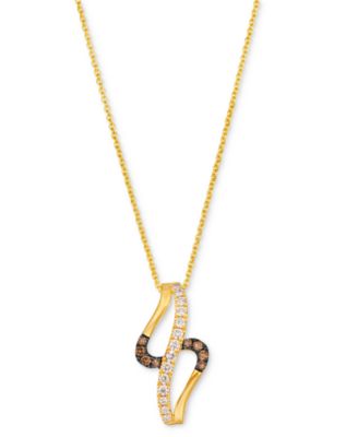 Le Vian - Nude Diamond & Chocolate Diamond Abstract 20" Adjustable Pendant Necklace (1/4 ct. t.w.) in 14k Gold