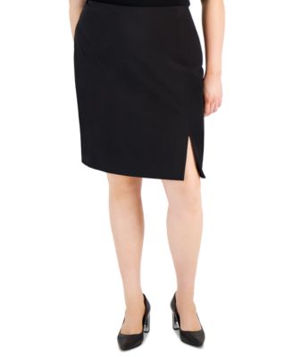 Tahari ASL - Plus Size Slit-Front Zip-Back Pencil Skirt