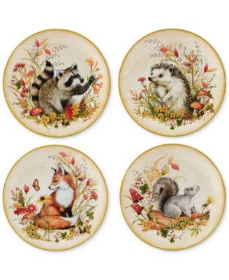 Certified International - Woodland Critters Dessert Plates, Set of 4