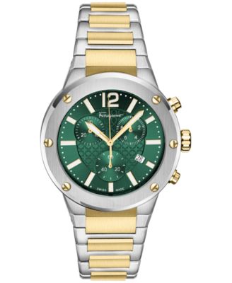 Ferragamo - Men's Swiss Chronograph F-80 Two-Tone Stainless Steel Bracelet Watch 42mm