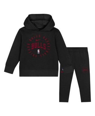 Nike - Toddler Black Chicago Bulls Practice Club Pullover Hoodie and Sweatpants Set