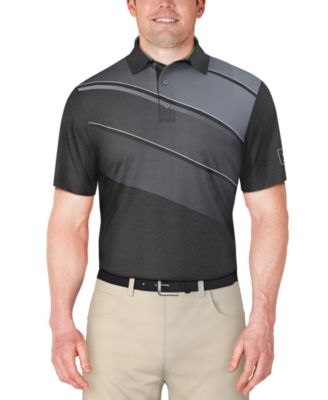 PGA TOUR - Men's Heather Stripe Colorblocked Polo Shirt