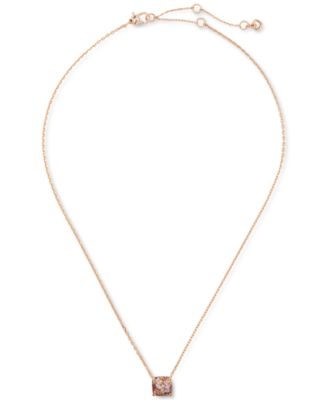 kate spade new york - Gold-Tone Square Glitter Stone Mini Pendant Necklace, 17" + 3" extender
