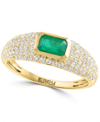 EFFY Collection - Diamond (3/8 ct. t.w.) & Emerald (1/2 ct.t.w.) Ring in 14k Gold