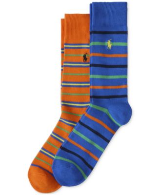 Polo Ralph Lauren - Men's 2-Pk. Bright Repp Stripe Slack Socks