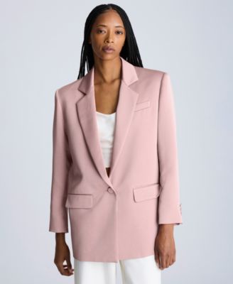 Kenneth Cole - Women's Satin-Twill One-Button Notch-Collar Jacket