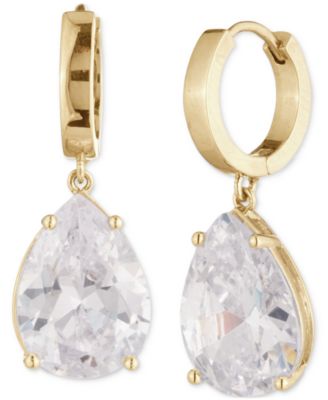 Givenchy - Pear-Shape Cubic Zirconia Charm Hoop Earrings
