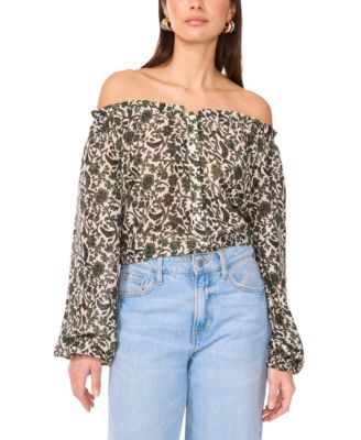 Vince Camuto - Women's Off-The-Shoulder Long-Sleeve Top