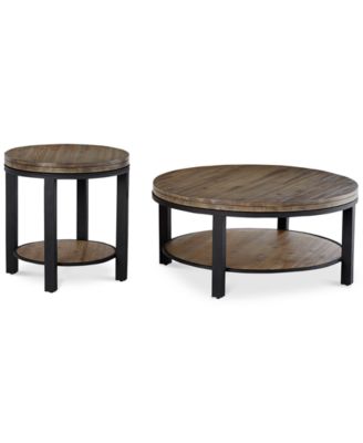 Furniture - Canyon Round Table Set, 2-Pc. Set (Coffee Table & End Table), Only at Macy's