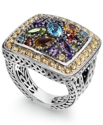 EFFY Collection - Multi-Stone Ring in 18k Yellow Gold and Sterling Silver (3-1/4 ct. t.w.)