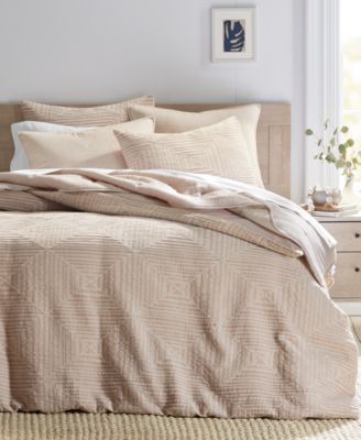 Oake - Concentric Square Matelass&eacute; 3-Pc. Comforter Set, Full/Queen