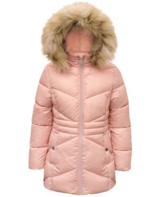 Michael Kors - Toddler & Little Girls Stadium Puffer Jacket with Faux-Fur Trim