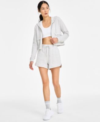 Ideology - Women's Cropped Zip Hoodie & Knit Shorts
