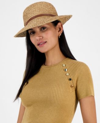 Giani Bernini - Two-Tone Horsebit Straw Cloche Hat