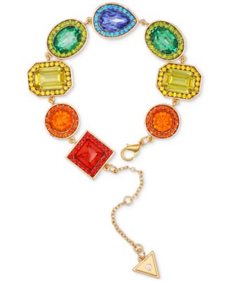 GUESS - Gold-Tone Rainbow Rhinestone Statement Bracelet
