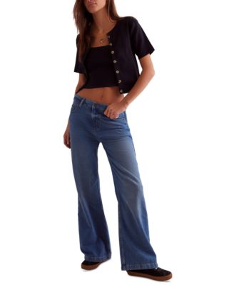 Free People - Women's Stride High Rise Wide-Leg Jeans