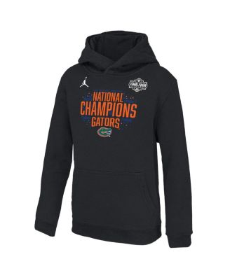 Jordan - Big Boys and Girls Black Florida Gators 2025 NCAA Men's Basketball National s Locker Room Pullover Hoodie