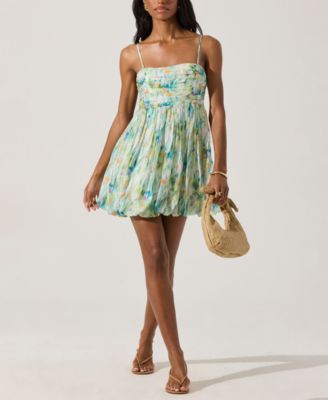 ASTR the Label - Women's Floral-Print Bubble Skirt Mini Dress
